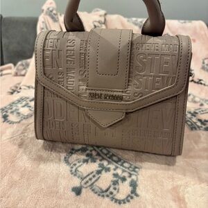 Steve Madden Embossed Taupe Satchel